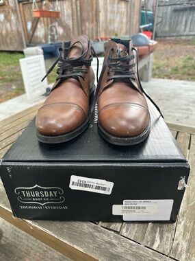 Thursday Boot Company Brown Leather Chukka Boots with Cap Toe